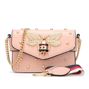 Female  Leather Bags Red/Black/White