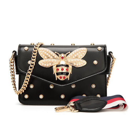 Female  Leather Bags Red/Black/White